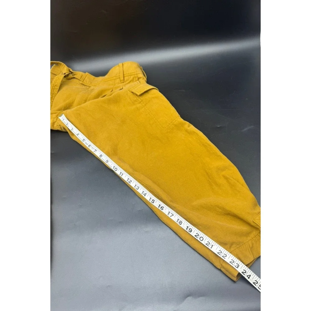 Banana Republic Mustard Yellow Linen Blend Cargo Jogger Pants Women Size 4